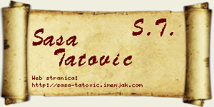 Saša Tatović vizit kartica